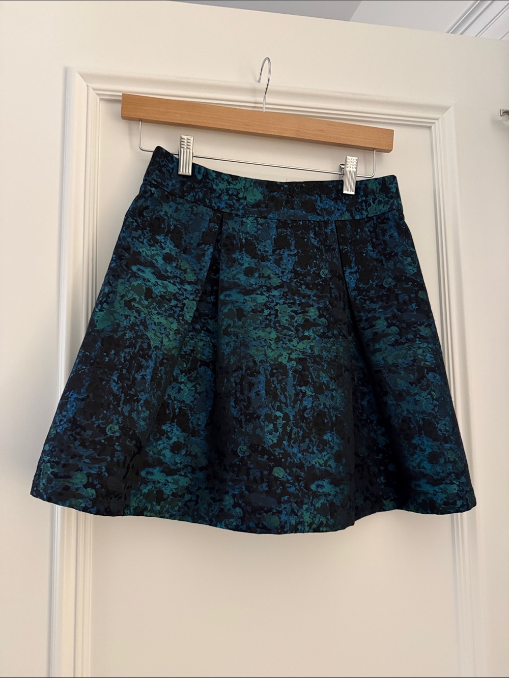 Banana Republic Factory Teal and Black Circle Skirt